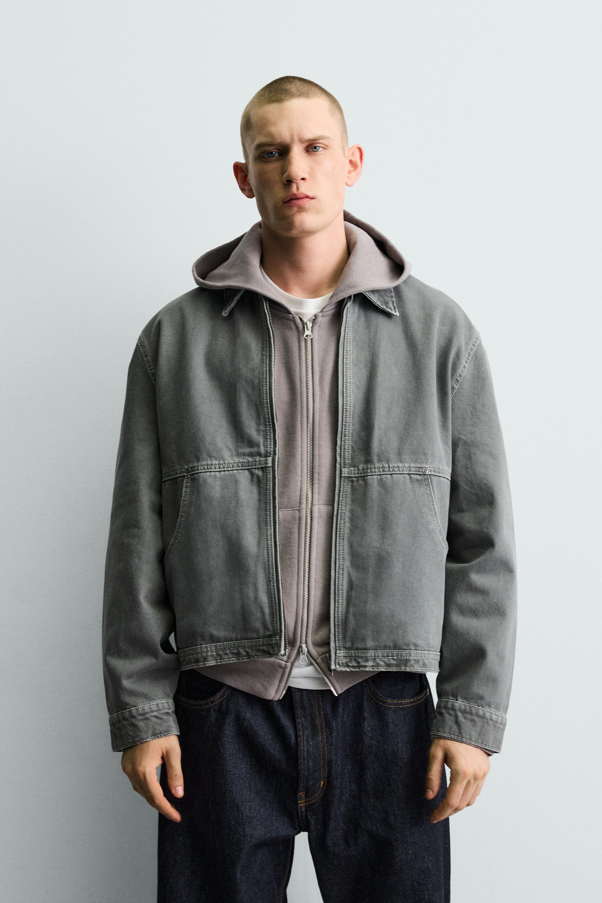 CONTRAST TOPSTITCHING BOXY FIT JACKET
